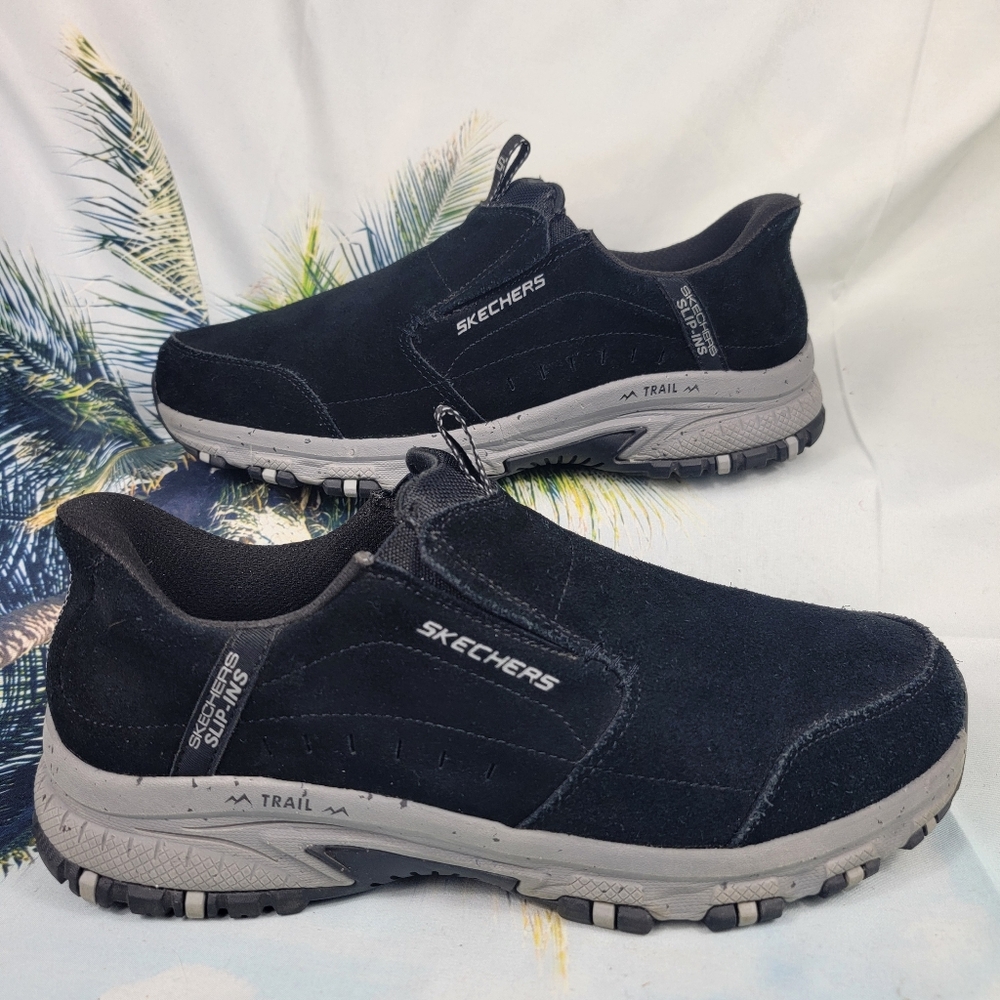 Skechers Slip-Ins Hillcrest Cedar Root Trail Suede Slip-On Mens 11.5 Wide Fit